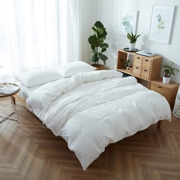 [Albos] Duvet Cover Choice Size 100% Cotton Simple Solid Sheet Set