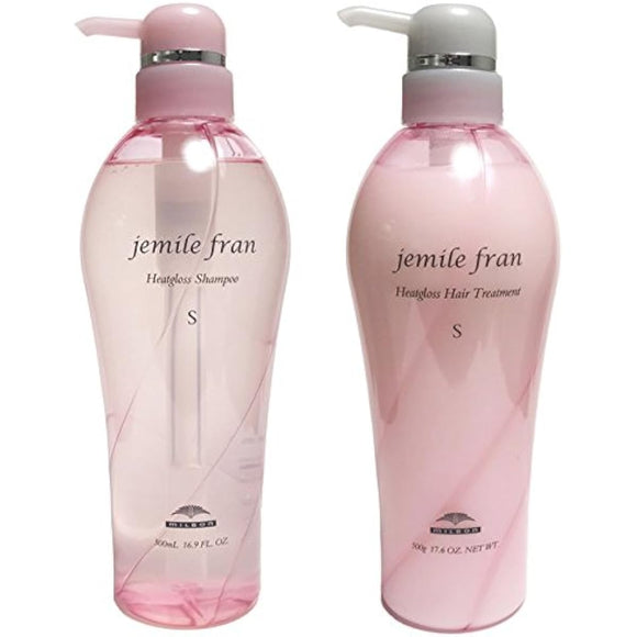 Milbon Jemile Fran Heat Gloss S Shampoo 500ml Treatment 500g Set [jemile fran]