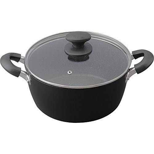 Iris Plaza Black Two-handed pan 20 cm IH compatible Fluorine coat THP-20