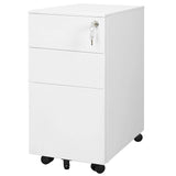 OSJ Cabinet 3 Tiers, A4 Compatible with Keys, Casters, White