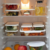 HARIO HKOZ-8002-OW Stacking Heat-Resistant Glass Container, Square, Set of 4, Full Capacity 8.4, 31.4 fl oz (250, 900, 2,000 ml), Lid Included, Microwave Safe, Oven Safe, Made in Japan, Large