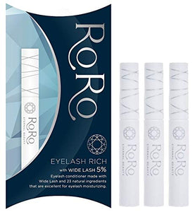 Authentic eyelash serum recognized by beauty experts [5% wide lash + 23 types of natural beauty ingredients] RORO eyelash rich 4mL Made in Japan "3 bottles set"