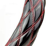 Clazzio Double Stitch Quilt Handle Cover S Size Gloss Black x Red Stitch [09HEF0039KA]