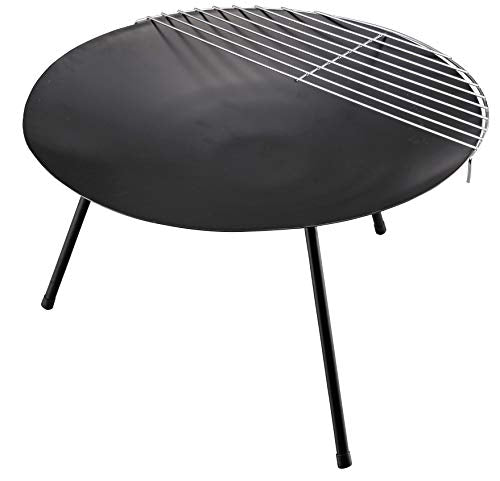 CAPTAIN STAG UG-49 Bonfire Stand, Barbecue Stove, Round, Fire Base, Grate and Storage Bag, Black