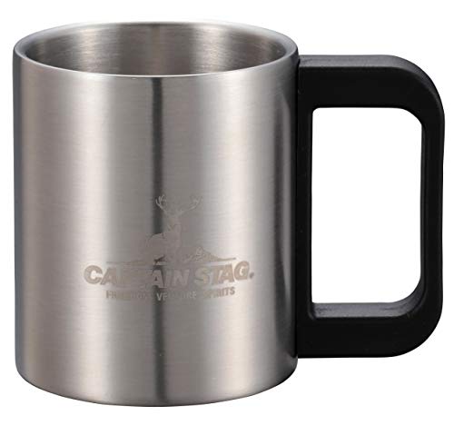 Captain Stag (Captain Stag) Outdoor Cup Mug Mug Tumbler Double Stainless Hollow Double Structure Stainless Lasen Processing NEW Freedom UH-2011 250ml UH-2012 350ml UH-2013 470ml