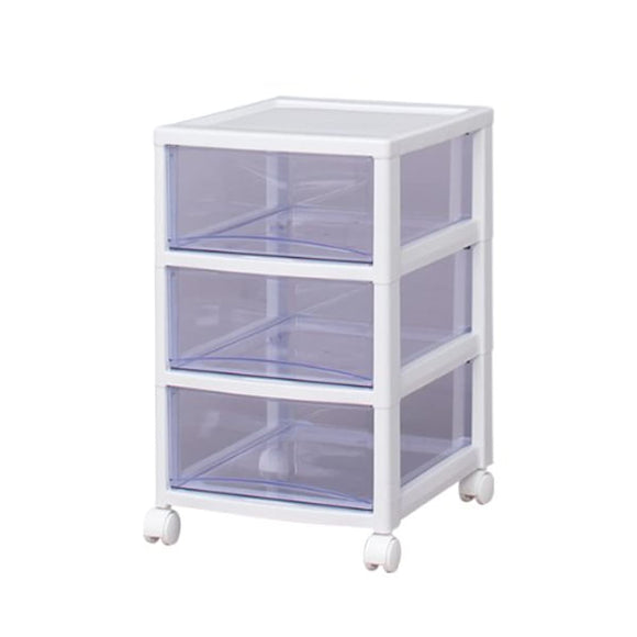 Iris Ohyama SCE-030 Chest, Super Clear, 3 Tiers, Made in Japan, Width 12.6 x Depth 15.4 x Height 20.9 inches (32 x 39 x 52.9 cm), WhiteClear Blue, White, Plastic