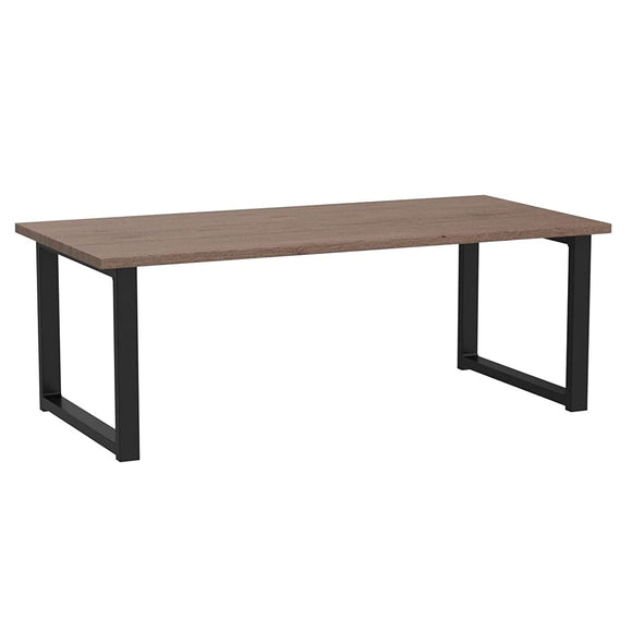 Hagiwara LT-4394BR Low Table, Center Table, Desk, Wood Grain Top Plate, Steel Legs, Industrial Living Room, Sofa Table, Width 35.4 inches (90 cm), Brown