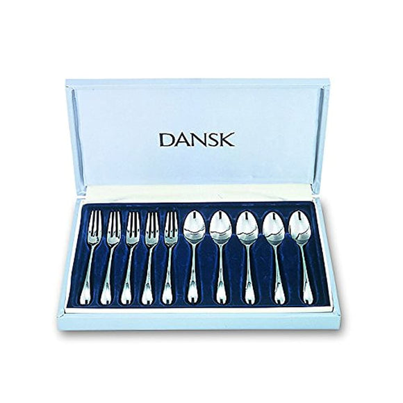 DANSK 587660 Danck Coffee Spoon & Flavor Fork, TORUN Toron, Set of 10