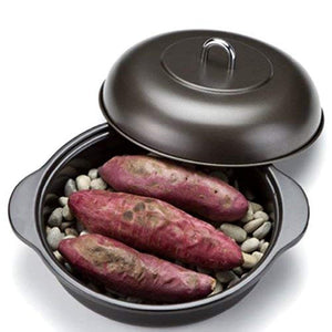 Takagi Metal Industries Roasted Potato Pot, Enameled Stones, With Stones (IH) 200 V, Compatible with Gas Stoves