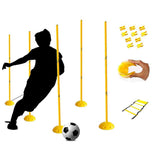 Soccer Basketball Agility Pole Training Practice Poles 3 Dividers Freestanding