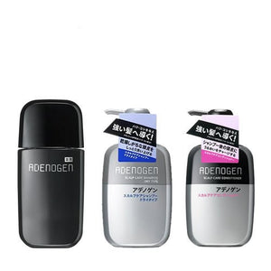 Shiseido Adenogen Total Care Set, Dry Type, Medicated Adenogen EX, 10.1 fl oz (300 ml), Scalp Care Shampoo (Dry Type), 13.5 fl oz (400 ml)