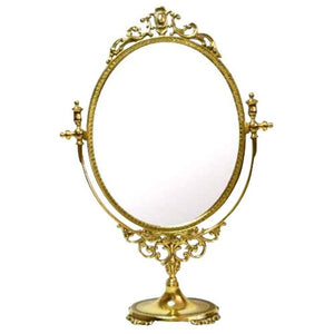 Pacific GLD 84416 Brass Tabletop Stand Mirror, Large, Approx. 12.8 x 19.1 inches (32.5 x 48.5 cm), 84416