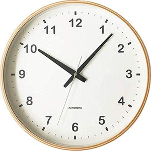 KATOMOKU plywood clock natural sweep (continuous second hand) km-33L 12.0 inches (304 mm) (quartz watch)