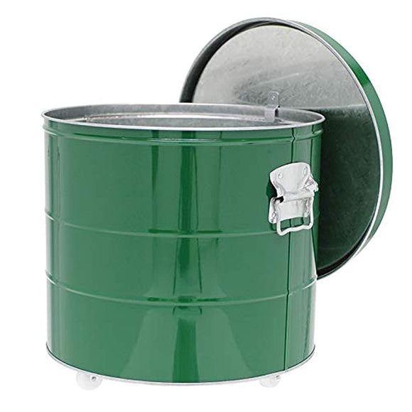 WATANABE METAL INDUSTRY Obucket Rice Stocker, 44.1 lbs (20 kg), Wheels Included, Green RS20G