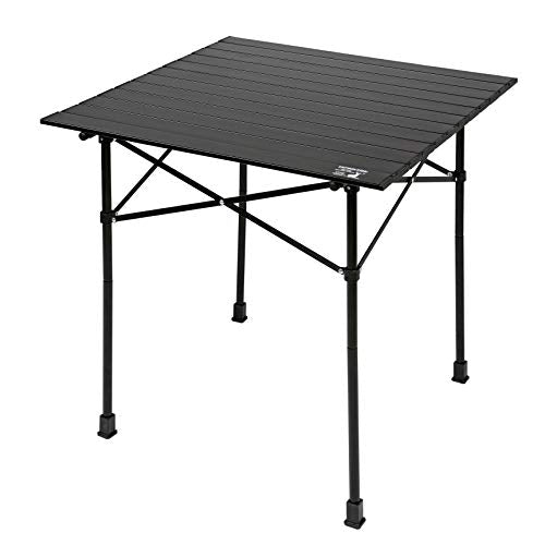 Captain Stag UC-551 Table, Aluminum Two-Way Roll Table, Width 27.6 x Depth 27.6 x Height 27.6 x 15.7 inches (70 x 69 x 70 x 40 cm), Type 2 CS Black Label
