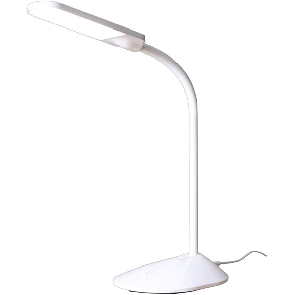 Iris Ohyama LED Desk Light 3 Stages of Dimming Stepless Easy Operation Freely Movable Flexible Arm Angle Adjustable Energy Saving White PDL-101-W