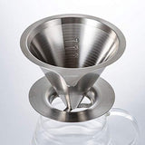 HARIO DMD-01-HSV Double Mesh Metal Dripper, For 1-2 Cups, Hairline Silver