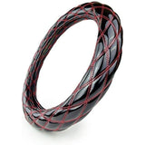 Clazzio Double Stitch Quilt Handle Cover S Size Gloss Black x Red Stitch [09HEF0039KA]