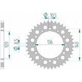 AFAM (Afam) Rear Sprocket Aluminum Hard Aluminum 520-40 XJR400/R (93-) TZR250 (86-90) RZ350R (83-85) W800 (11-16) 17404-40