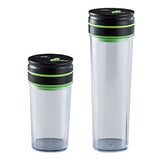 Apide Vacuum Storage Container, Black, 0.3 gal (1.0 L): 4.5 x 4.5 x 8.9 inches (11.5 x 11.5 x 22.5 cm), 1.8 L: 4.5 x 4.5 x 13.8 inches (11.5 x