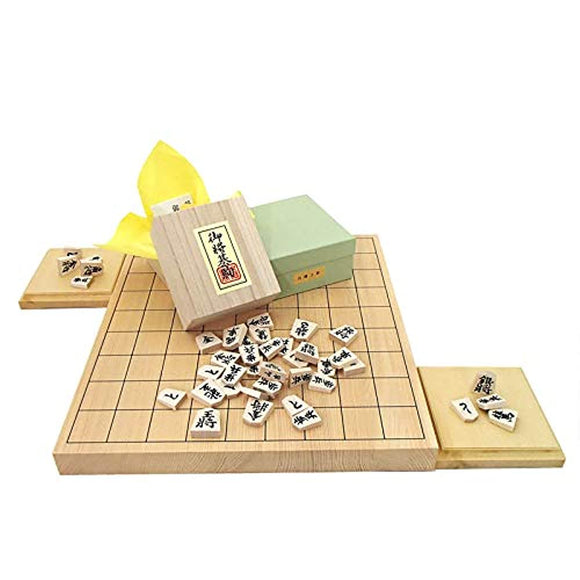 Wooden Shogi Set with Aromatic and Bright Colored Cypress (Cypress), 1 Inch Tabletop Joint Shogi Board and Yamagata Tendo Shogi Shogi Pieces