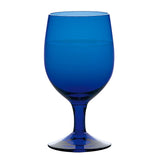 Toyo Sasaki Glass Goblet, Blue, 11.5 fl oz (340 ml), Color Stem, Made in Japan, Dishwasher Safe, Set of 6