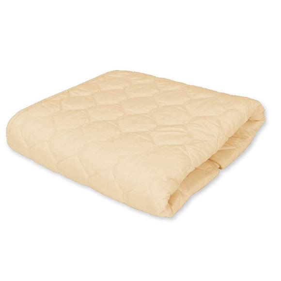 Simmons LG1001A Genuine Mattress Pad, Semi-Double, Wool Bed Pad, 47.2 x 76.8 inches (120 x 195 cm), Washable, Can Be Used All Year, Made in Japan, Beige