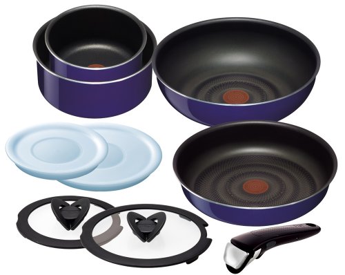 Tefal pot frying pan 9-piece set Detachable handle with lid Ingenio Neo Sapphire set 9 Gas fire heater only L46693 IH non-compliant