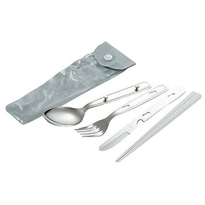 Captain Stag (CAPTAIN STAG) Cutlery Set Caming Spoon Set Knife Spoon Fork Chopsticks Case Made M-7715 UZ-13212