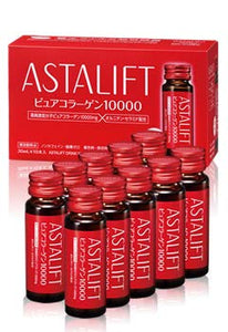 ASTALIFT Collagen Drink Pure Collagen 10000 (1 Box, 1.1 fl oz (30 ml) x 10 Bottles), Non-Caffeine, Additive-free, Peach Yogurt Flavor