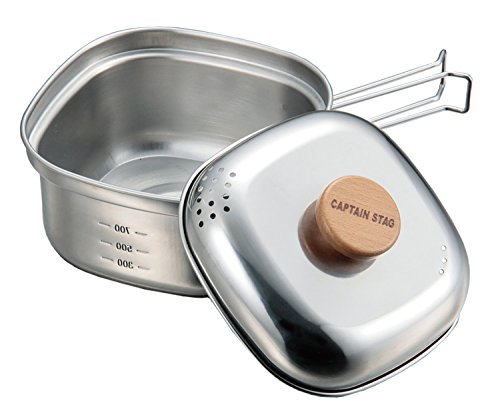 CAPTAIN STAG Stainless Steel Square Ramen Cooker, 0.4 gal (1.3 L)