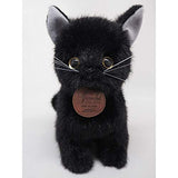 Graceful Cat I - 6856 Soothing CAT Black Cat Plush Toy, Total Length 8.7 inches (22 cm)
