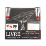 LIVRE Reel Wing D Handle, Pitch, 3.9 inches (98 mm), Forte Knob for Shimano S2 (Gunmetal P + Red G)