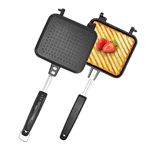 Hot sand maker Direct fire IH compatible Fluororesin processing that is easy to clean Top and bottom separation type 2-layer frying pan Ultra-lightweight For home camping BBQ