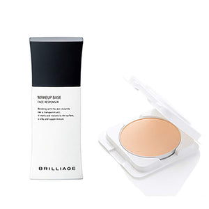 Brilliage Makeup Base + Powdery Foundation Authentic Woman Refill Foundation (Modern Beige 60) Set [Makeup Base] SPF25/PA++ 33g [Foundation] SPF25/PA++ (Color: Modern Beige 60) [Brand produced by Chiaki Shimada]