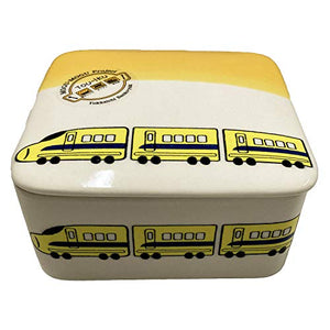 Santo Mankoyaki Oju 11cm (with lid) Super Express Yellow Made in Japan 18024