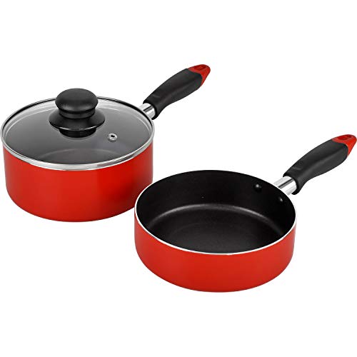 Peace Fraise Bento Weaning food Mini size frying pan pot set 16cm red with glass lid IH gas compatible RB-1922