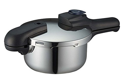 Pearl metal pressure cooker 2.5L IH compatible 3-layer bottom with switchable recipe Quick Eco H-5039