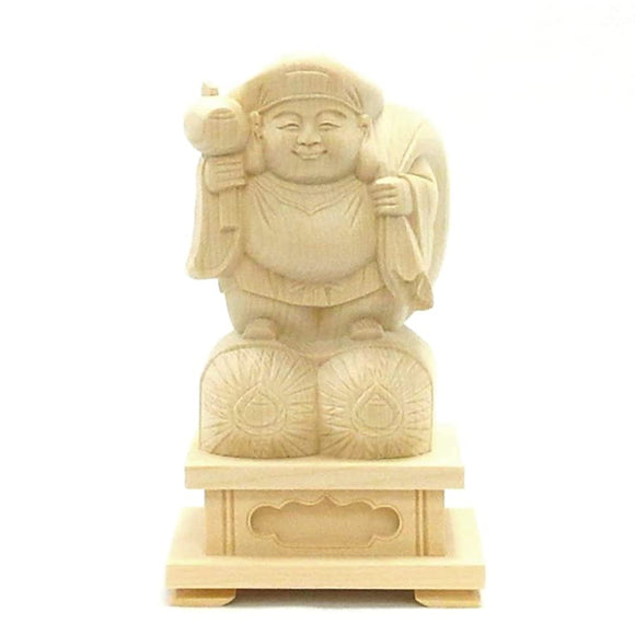Kurita Buddha Statue Brand [Mortijin] Cypress Wooden Large Black Tenstanding Statue (Total Height Approx. 5.5 inches (14 cm), Width 3.3 inches (8.5 cm), Depth 3.0 inches (7.5 cm)), Bale-seat Square
