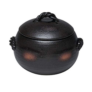 Banko ware rice pot 5 go Kurobuki 27-905