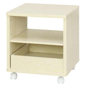 Wooden side table with casters 30 x 300,000 wagon Simple table Small ivory MTKMK-0045IV