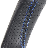 REAL (Real) Steering [Levogue (VM4/VMG)/WRX STI (VAB)/WRX S4 (VAG)] All Leather [Center Mark] (Blue x Black Euro Stitch) SBA-LPB-BL