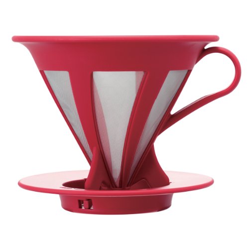 HARIO CFOD-02-R Coffee Dripper, Cafe All, Coffee Dripper, For 1-4 Cups, Red