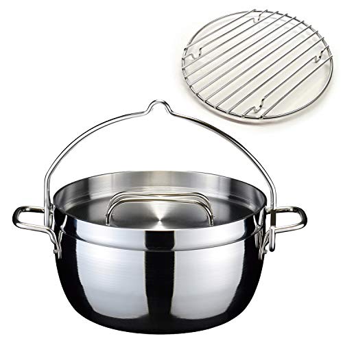 Made by Tsubame Sanjo TSBBQ Light Stainless Dutch Oven (Anhydrous pan) 10 inch mirror finish TSBBQ-005 (with bottom net)