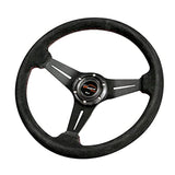 Steering Wheel 35φN Genuine Leather Buckskin With Red Stitching (N35F)