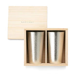 Nousaku e00117 Beer Cup Set of 2 (With Paulownia Box)