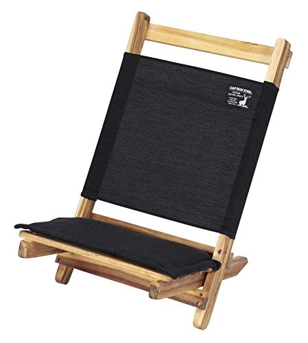 Captain Stag UP-1034 Outdoor Chair, Low Style Chair, CS Black Label