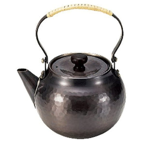 Sinkoukinzoku BC-103 Teapot, Black Copper Finish, 12.5 fl oz (370 ml), Pure Copper Black Copper Finish, Hammered Teapot, Tsurumaki