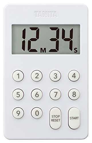 Tanita Kitchen Timer Magnet with Digital Timer 100-Dimeter White TD-415 WH