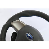 KENSTYLE (Kenstyle) Original Steering SA02 Subaru Legacy/Impreza/XV/Forester All Black Leather (Blue Stitch)